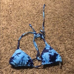 Blue tie die bikini top.